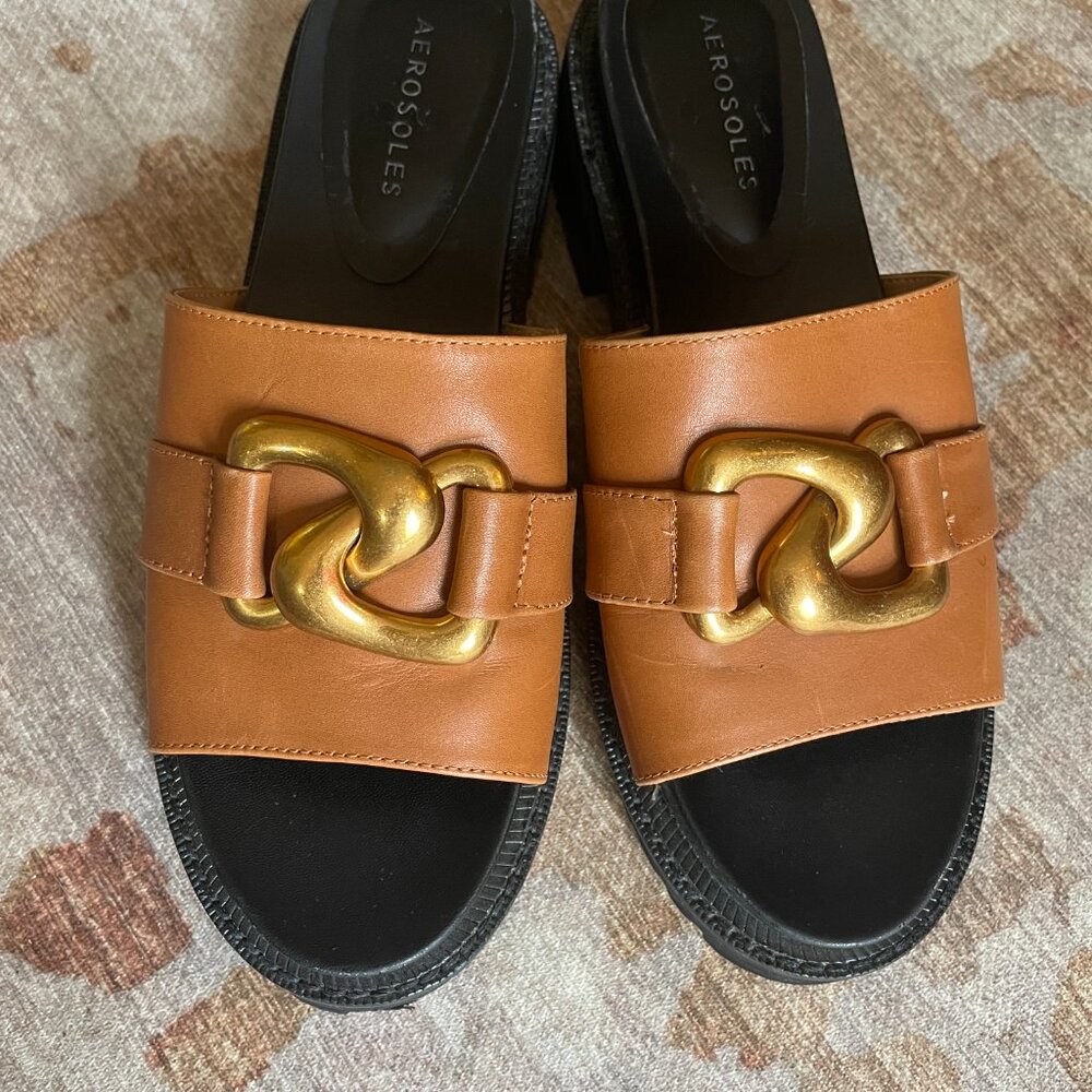 Aerosoles Women's Lima Slide Sandal Camel Size 9M - Picture 3 of 11